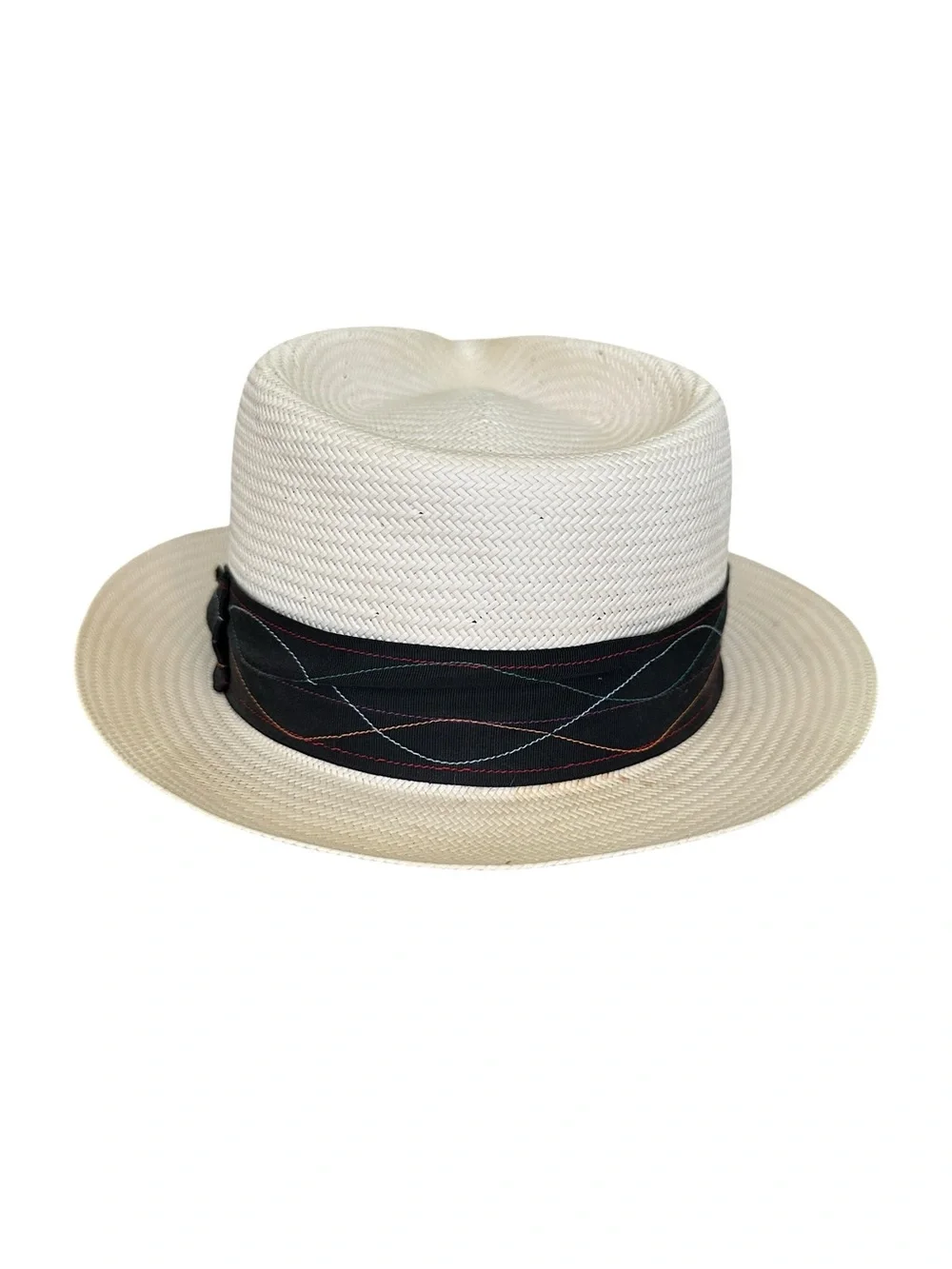 SANTANA Borealis Panama Straw Fedora Hat XL Ivory Resort Coastal Old Money Style